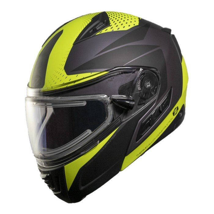 Шлем снегоходный ZOX Condor Parkway, стекло с электроподогревом, матовый, размер XXL, жёлтый, чёрный