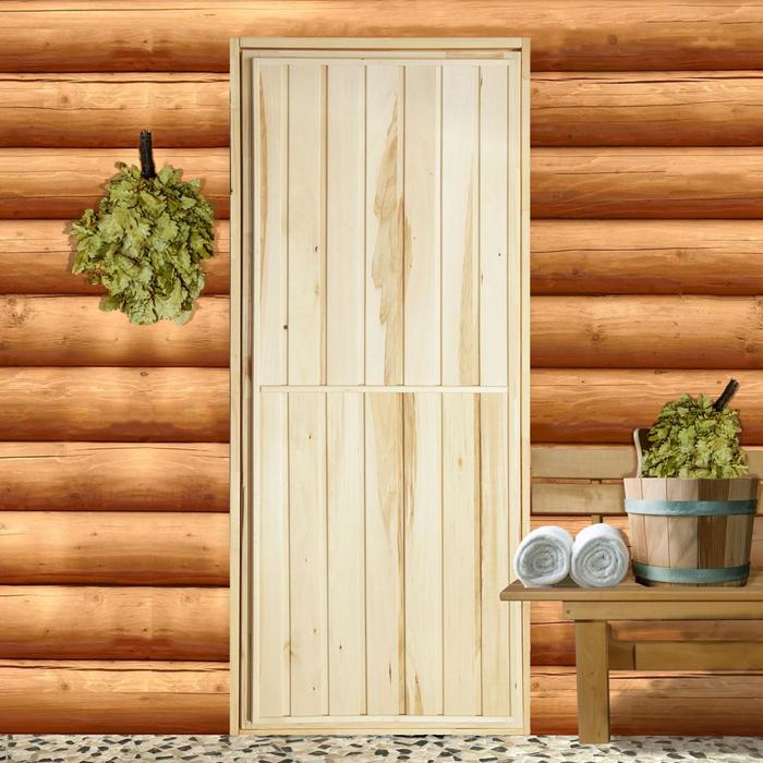 Дверь для бани и сауны "Экстра", вертикаль, коробка ЛИПА 170×70см