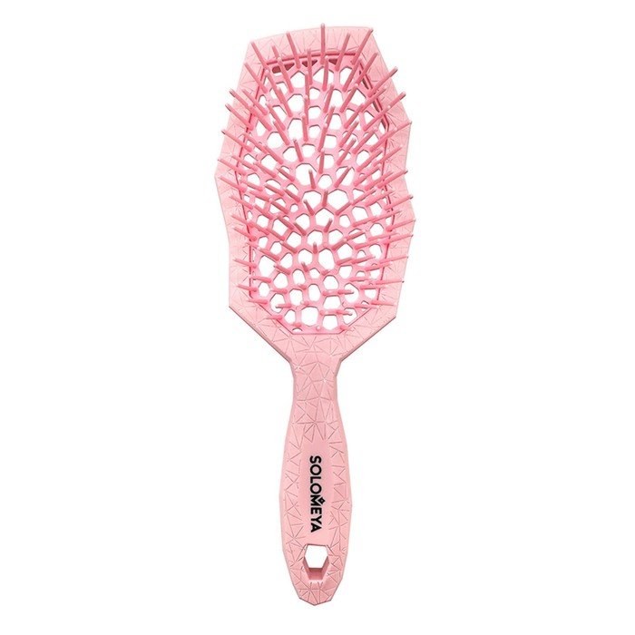 Расчёска для сухих и влажных волос Solomeya, массажная, с широкими зубьями, розовая