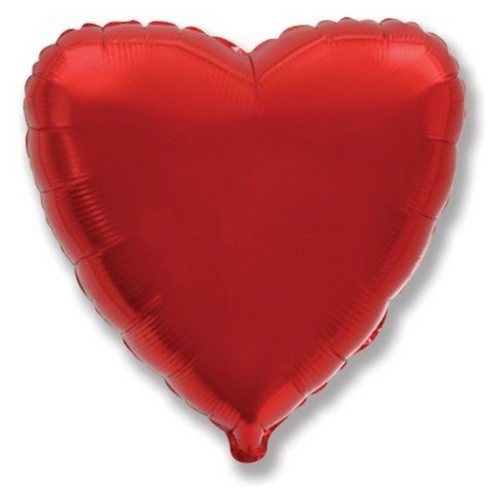 Шар фольгированный 18" «Сердце» без рисунка, металл, цвет красный