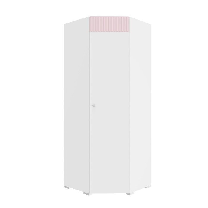 Шкаф угловой «Алиса», 771х771х2020 мм, правый, цвет белый / розовый