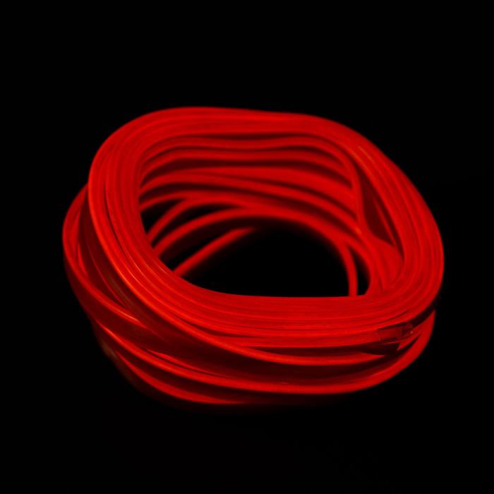 Неоновая нить Cartage для подсветки салона, адаптер питания 12 В, 7 м, красный