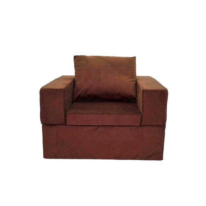 Кресло перекидное с банкеткой «Портер», размер 100x100x90 см, велюр, шоколад