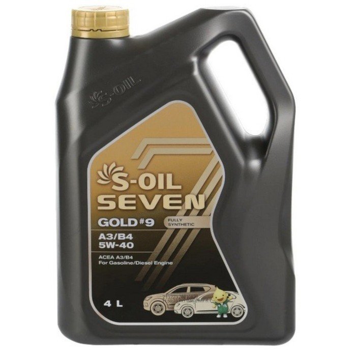 Автомобильное масло S-OIL 7 GOLD #9 A3/B4 5W-30 синтетика, 4 л