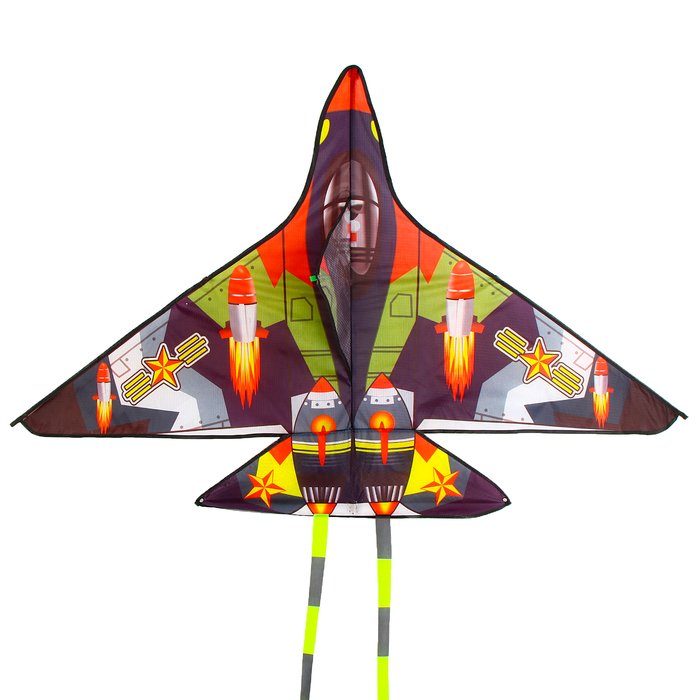 Воздушный змей "Истребитель", цвета МИКС