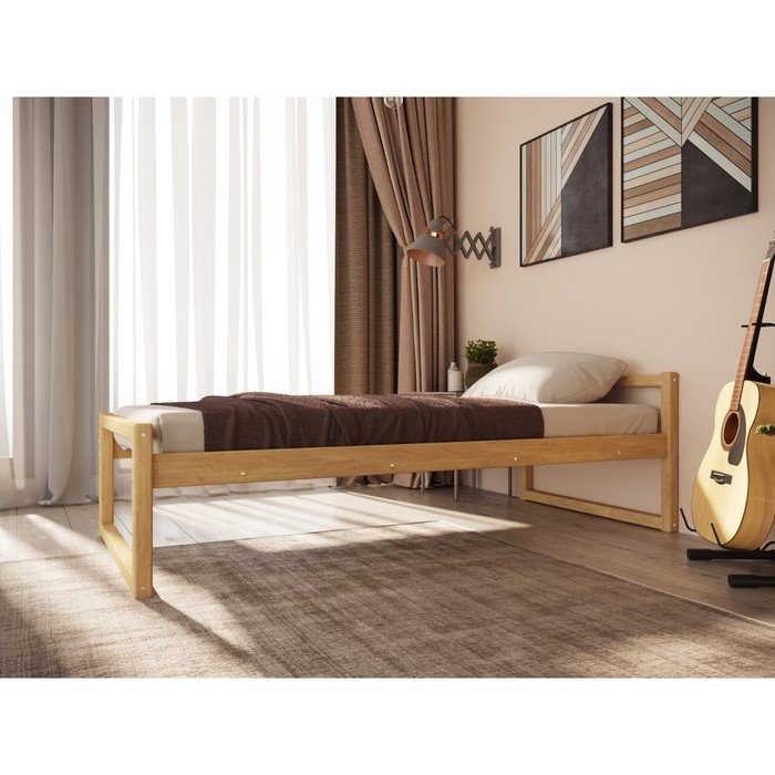 Односпальная кровать «Онтарио», 70 × 190 см, массив сосны, без покрытия