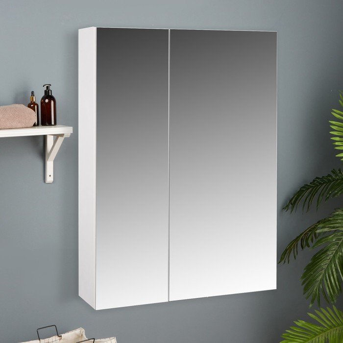 Зеркало-шкаф для ванной комнаты "Соло-55", белый, 52,5 х 72 х 15,3 см