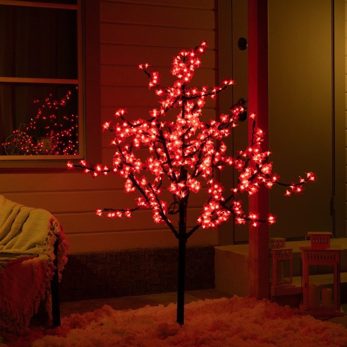 Светодиодное дерево «Баугиния» 1.5 м, 480 LED, постоянное свечение, 220 В, свечение красное