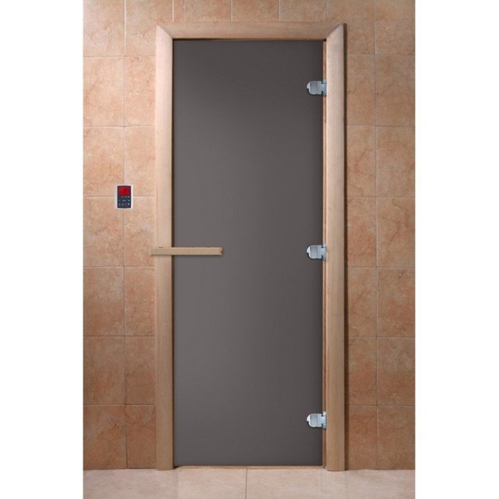 Дверь для бани и сауны «Графит матовое», размер коробки 200 × 80 см, стекло 8 мм