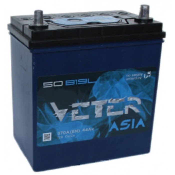 Аккумуляторная батарея Veter Asia 44 Ач 6СТ-44.1 VL 50B19R, прямая полярность