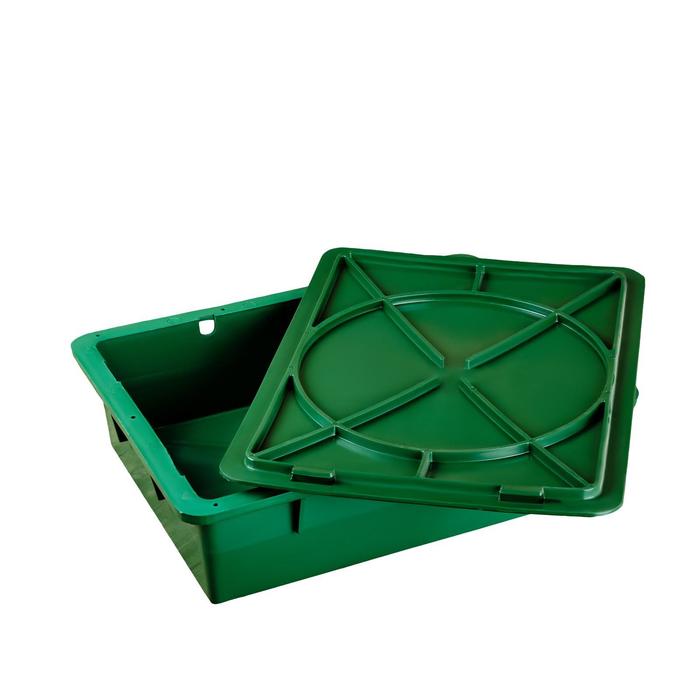 Ящик пластиковый, 306П, 53,2х40х14,1см, зеленый, без крышки
