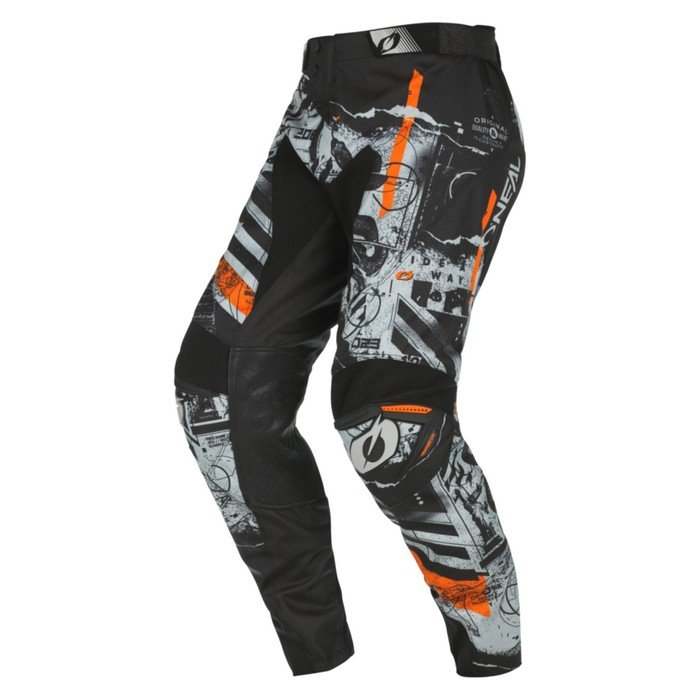 Штаны кросс-эндуро O'NEAL Mayhem Scarz V.22, мужские, размер 48, чёрные, оранжевые