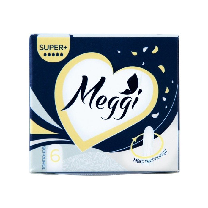 Тампоны гигиенические Meggi Super+, 4 капли, 6 шт