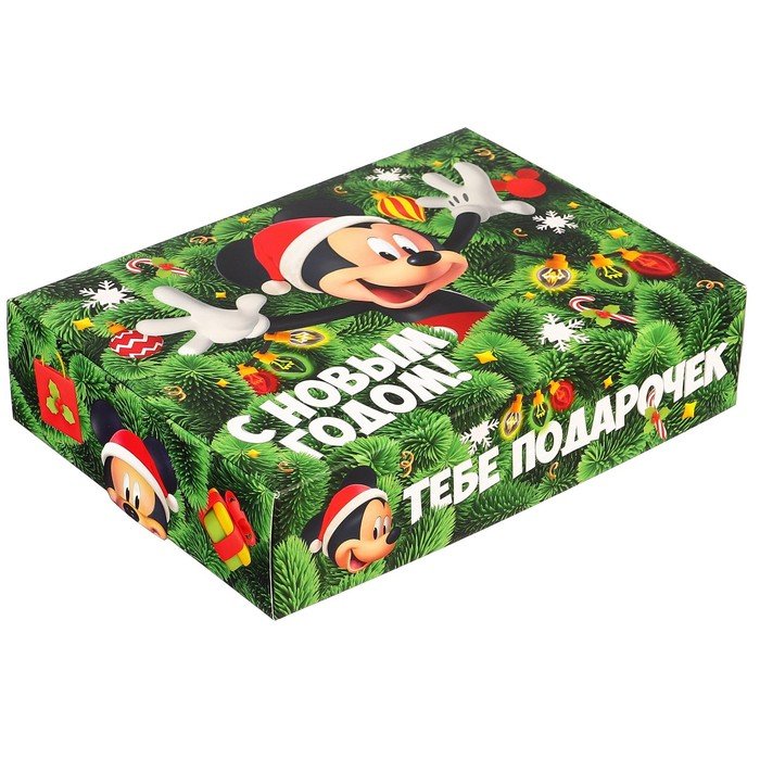 Коробка складная, 21 х 15 х 5 см "С Новым годом", Микки Маус и друзья