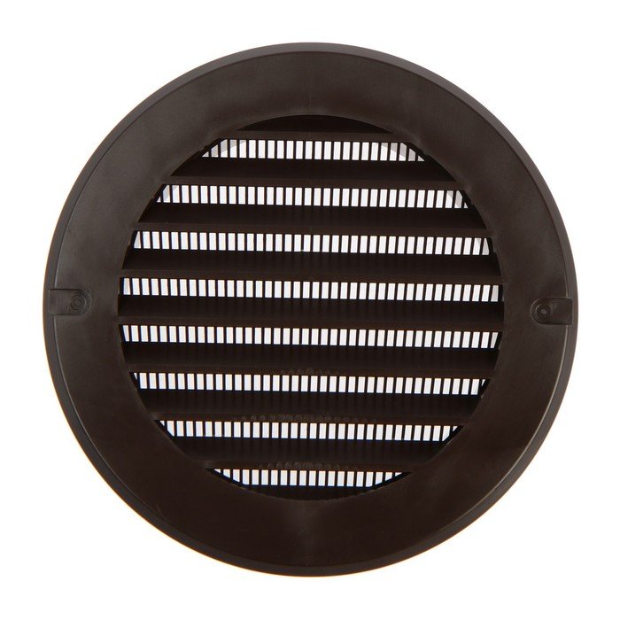 Решетка вентиляционная ZEIN, d=100 мм, круглая, с сеткой, фланец, неразъемная, коричневый