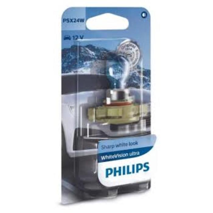 Лампа Philips PSX24W 12 В, 24W (PG20/7) White Vision ultra, блистер 1 шт, 12276WVUB1