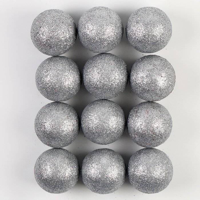 Фигурка для поделок и декора «Шарик», набор 12 шт., размер 1 шт. — 4 см, цвет серебряный