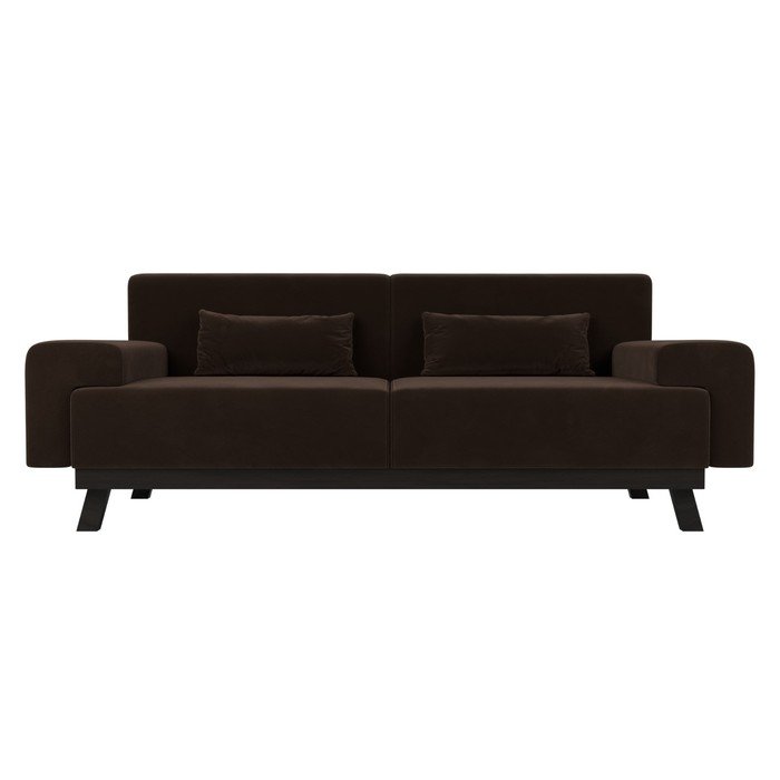 Прямой диван «Мюнхен», микровельвет, цвет коричневый