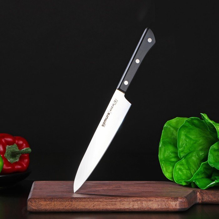 Нож кухонный Samura HARAKIRI, универсальный, лезвие 15 см, чёрная рукоять