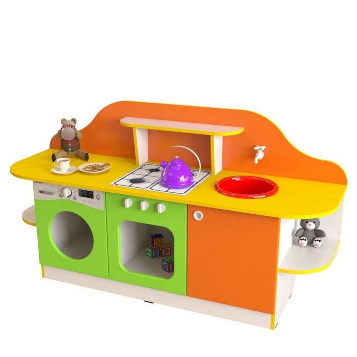 Игровая кухня «Юная хозяюшка», 1600×450×850 мм, цвет разноцветный