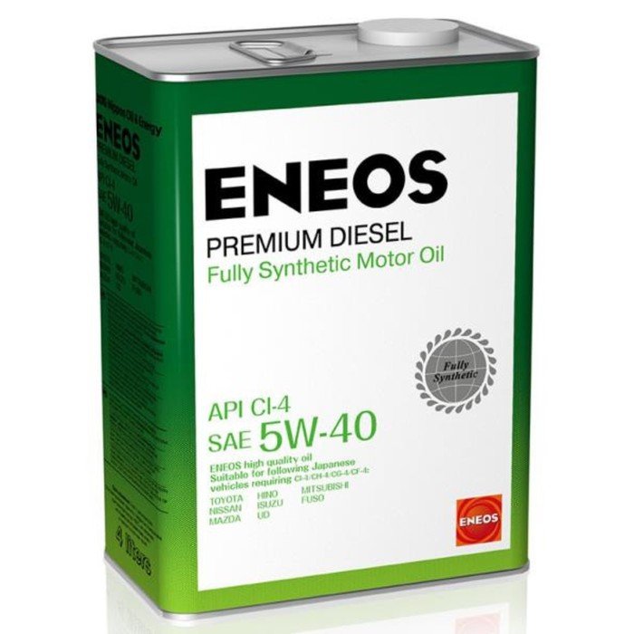 Масло моторное ENEOS Premium Diesel CI-4 5W-40, синтетическое, 4 л