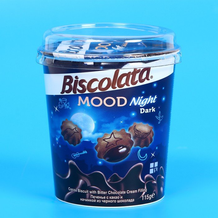 Печенье Biscolata Mood BITTER с черным шоколадом, 115 г