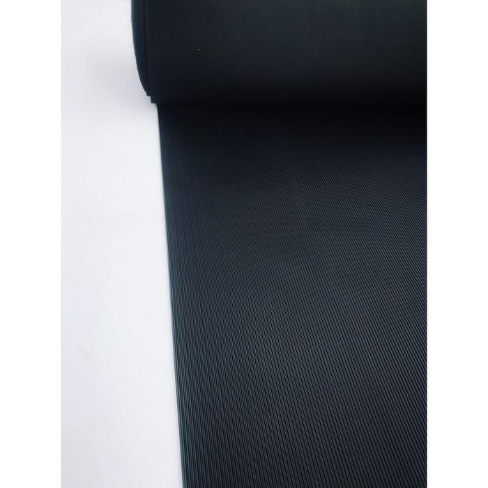 Рулонная резиновая дорожка «Полоска», размер 1,5х10 м, толщина 3 мм, цвет чёрный