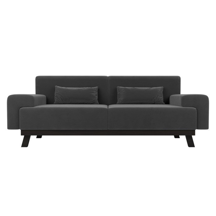 Прямой диван «Мюнхен», велюр, цвет серый