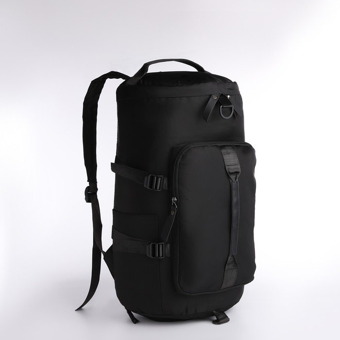 Рюкзак на молнии, 4 наружных кармана, отделение для обуви, цвет чёрный
