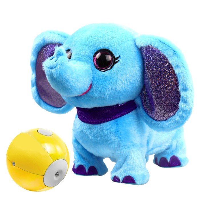 Игрушка мягкая Party Pets «Слонёнок Неша», интерактивная, с мячиком с функцией ходьбы