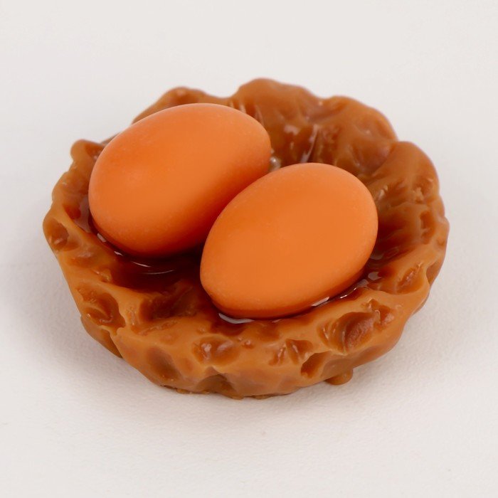 Миниатюра кукольная «Яйца в гнезде», набор 3 шт., размер 1 шт. — 2 × 2 × 1 см