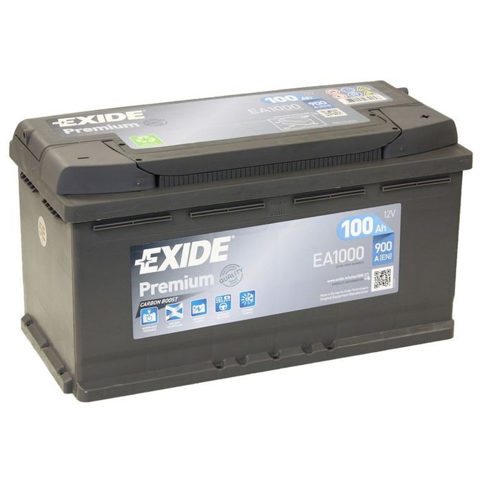 Аккумуляторная батарея Exide 100 Ач, обратная полярность Premium EA1000