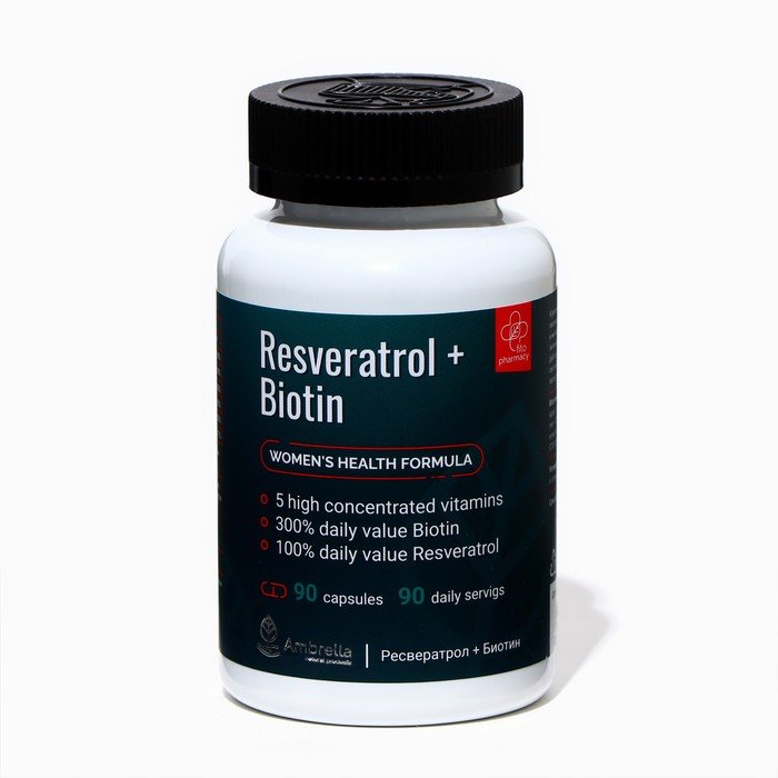 Комплекс для женского гормонального фона Resveratrol+ Biotin, 90 капусл