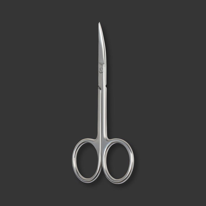 Ножницы маникюр PREMIUM узкие загнутые 5*25мм/10*4,7*0,3см лого QF серебр блистер QF