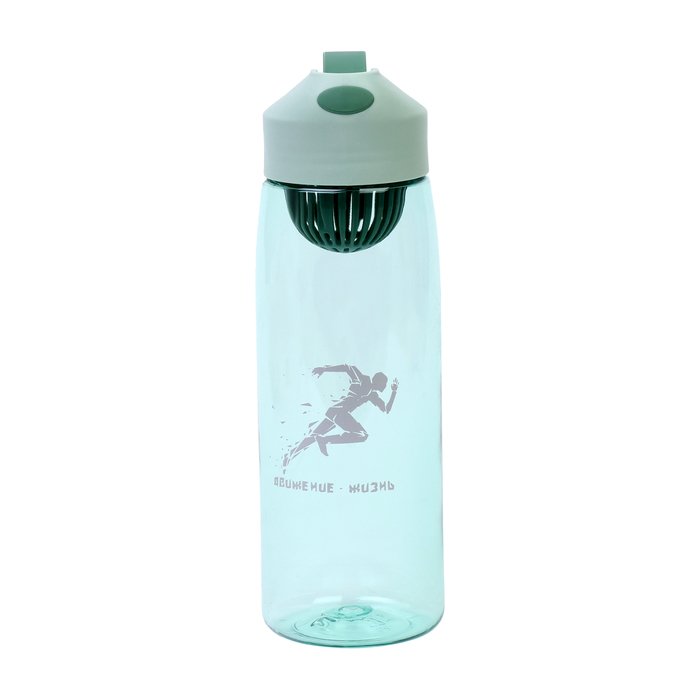 Бутылка для воды "Движение - жизнь", 550 мл, зеленая