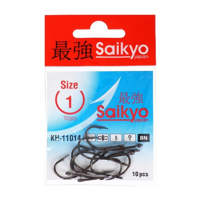 Крючки Saikyo KH-11014 Bait Holder BN № 1, 10 шт