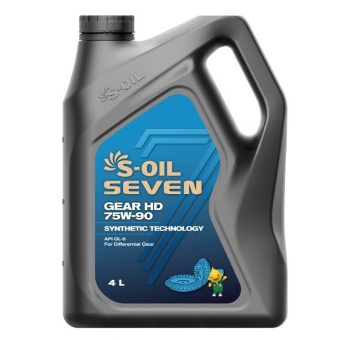 Автомобильное масло S-OIL 7 GEAR HD 75w-90, 4 л