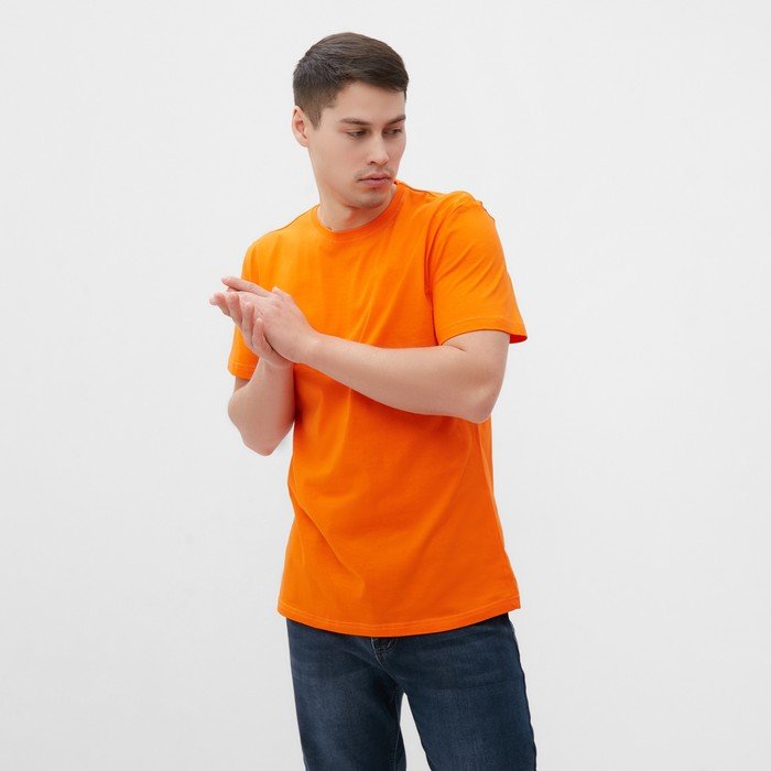 Футболка мужская, цвет оранжевый, размер 56
