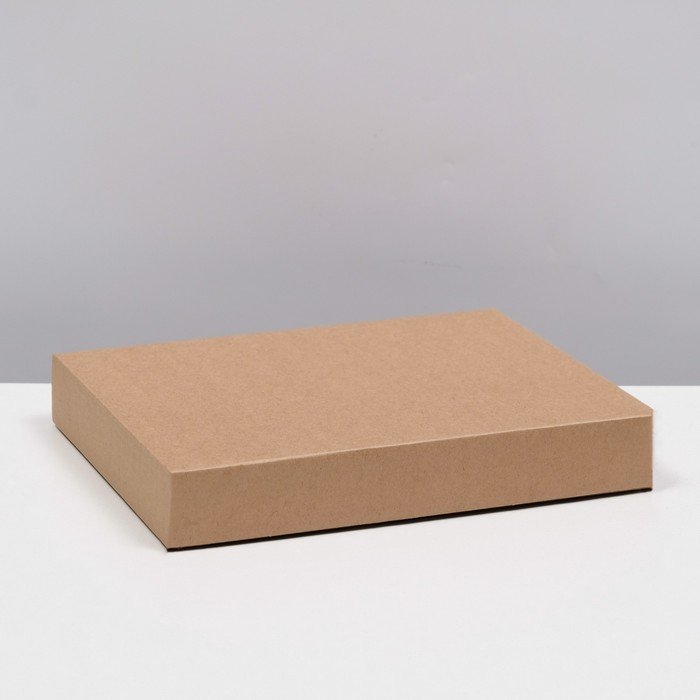 Коробка сборная без печати крышка-дно бурая без окна 26 х 21,5 х 4 см