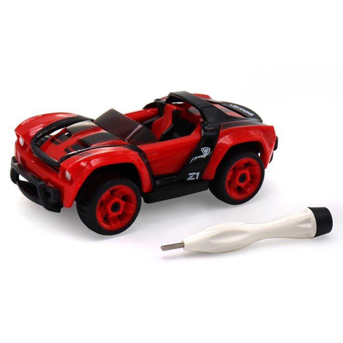 Машинка DIY Funky Toys, металлическая, с аксессуарами, красного цвета, 13 см