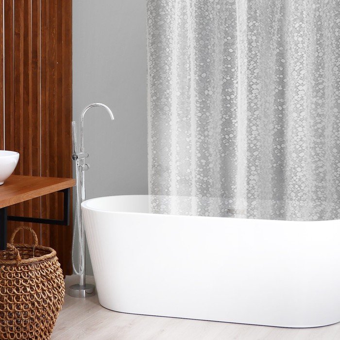 Штора для ванной SAVANNA «Галька», 180×200 см, PEVA, цвет белый