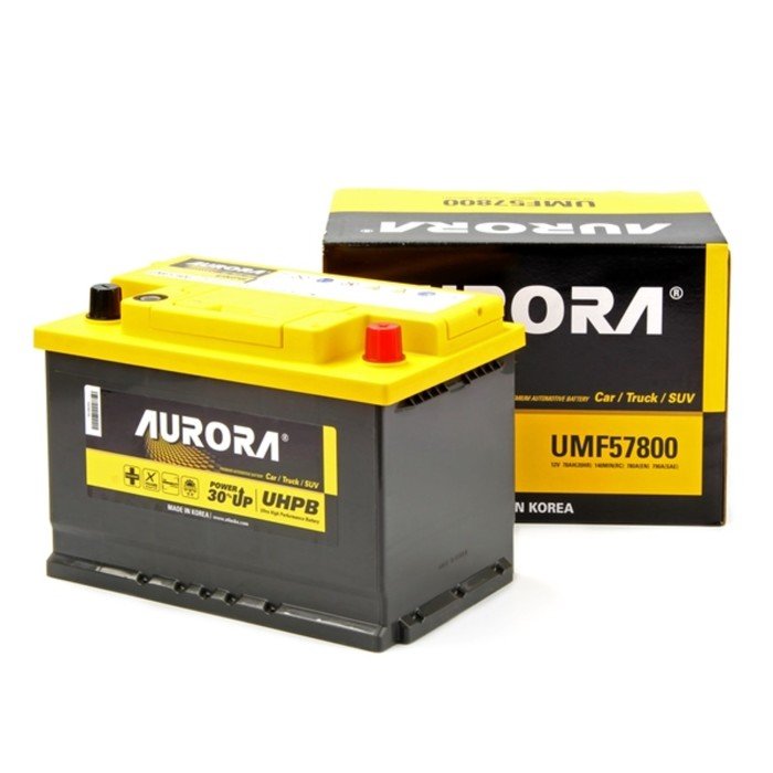 Аккумулятор AURORA DIN ULTRA UMF-57800 L3, 78 Ah, 780 A, 277x174x190, обратная полярность