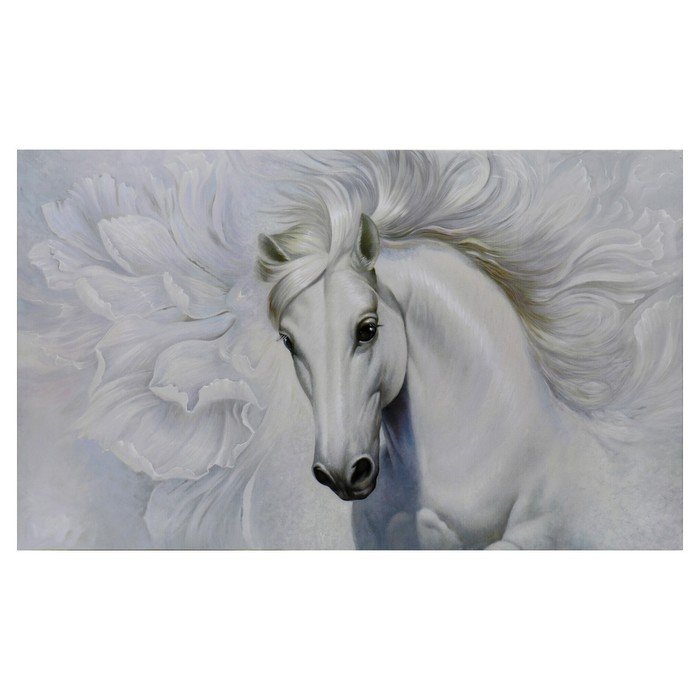 Картина-холст на подрамнике "Белоснежный конь" 60х100 см