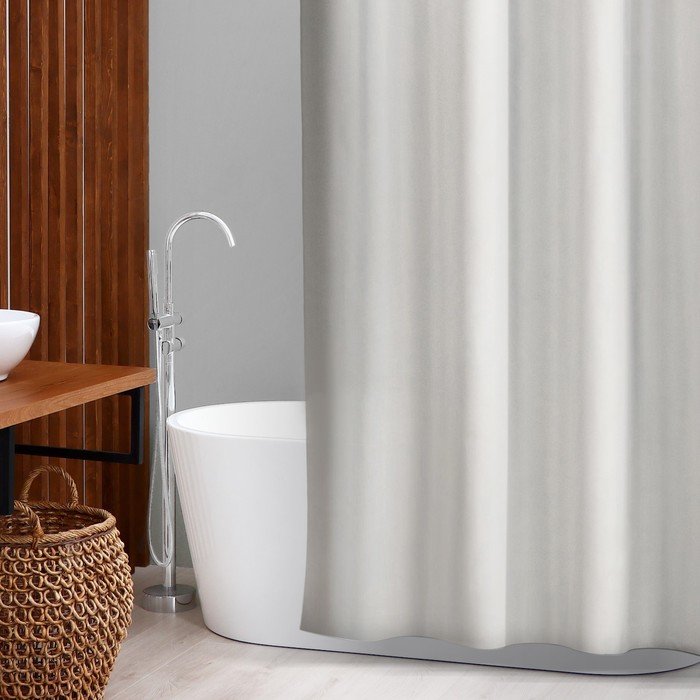 Штора для ванны SAVANNA «Классика», с люверсами, 180×180 см, полиэстер, цвет бежевый