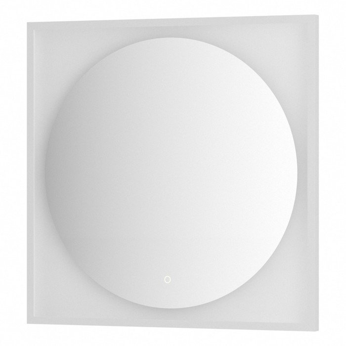 Зеркало в багетной раме с LED-подсветкой 18 Вт, 80x80 см, сенсорный выключатель, тёплый белый свет,