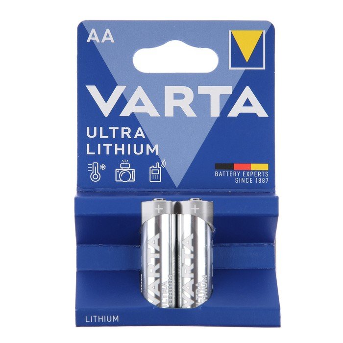 Батарейка литиевая Varta ULTRA, AA, FR14505-2BL, 1.5 В, блистер, 2 шт.