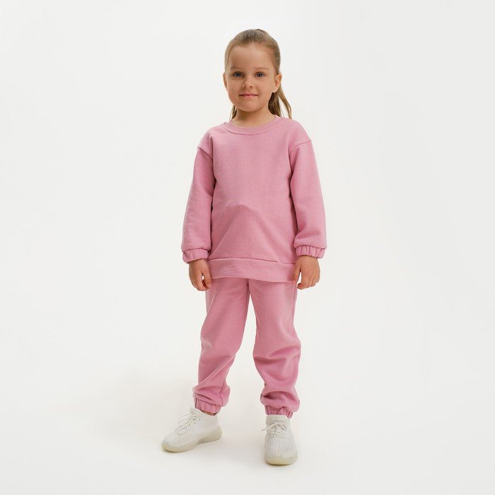Костюм для девочки (свитшот, брюки) KAFTAN "Basic line", размер 38 (146-152), цвет розовый
