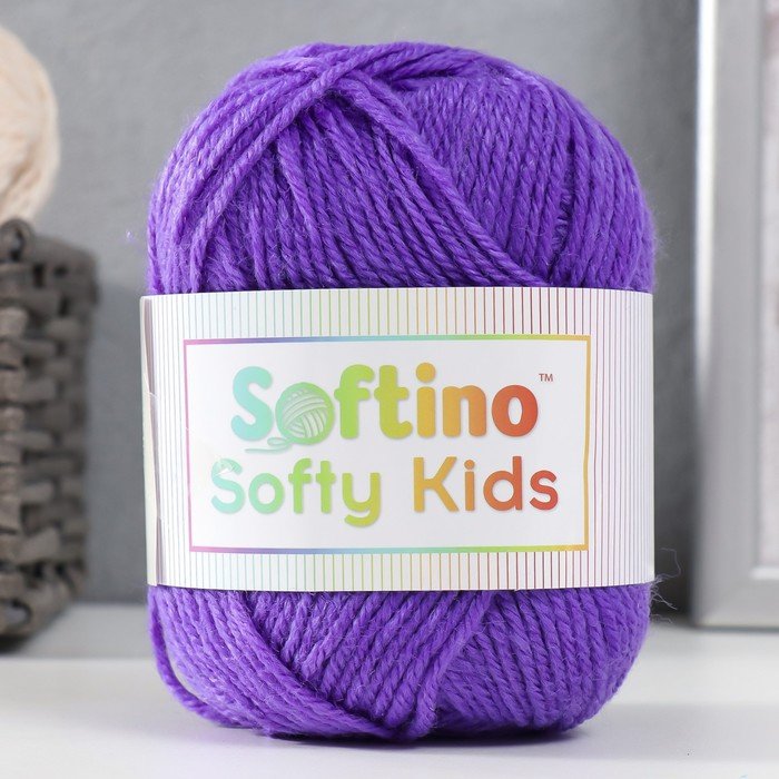 Пряжа 100% акрил "Softy Kids" 90м ±5м 50 гр цвет сине-фиолетовый