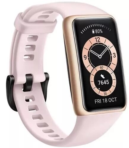Фитнес-браслет Huawei Band 6 корпус золотистый, ремешок розовый