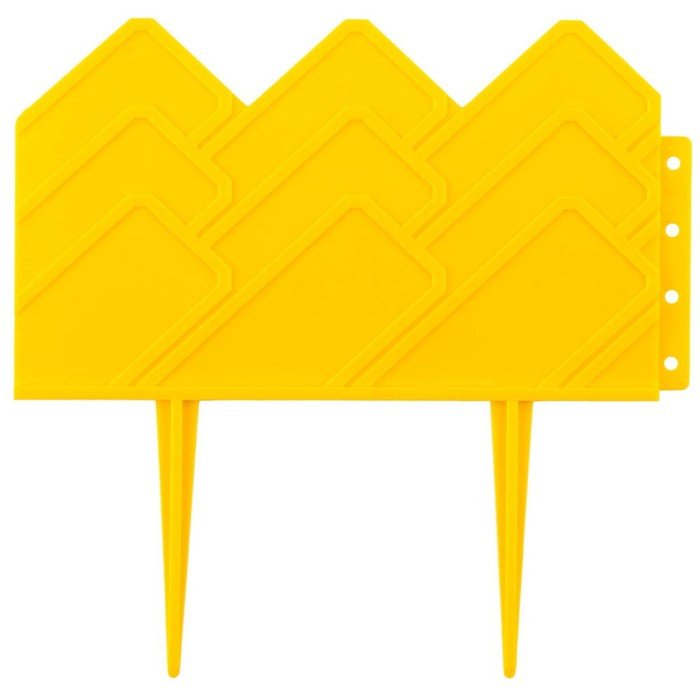 Ограждение декоративное, 14 × 310 см, 13 секций, пластик, жёлтый, GRINDA